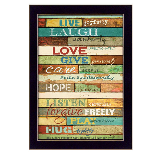 Live Joyfully Black Framed Print Wall Art - Homeroots