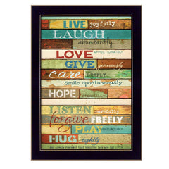 Live Joyfully Black Framed Print Wall Art - Homeroots