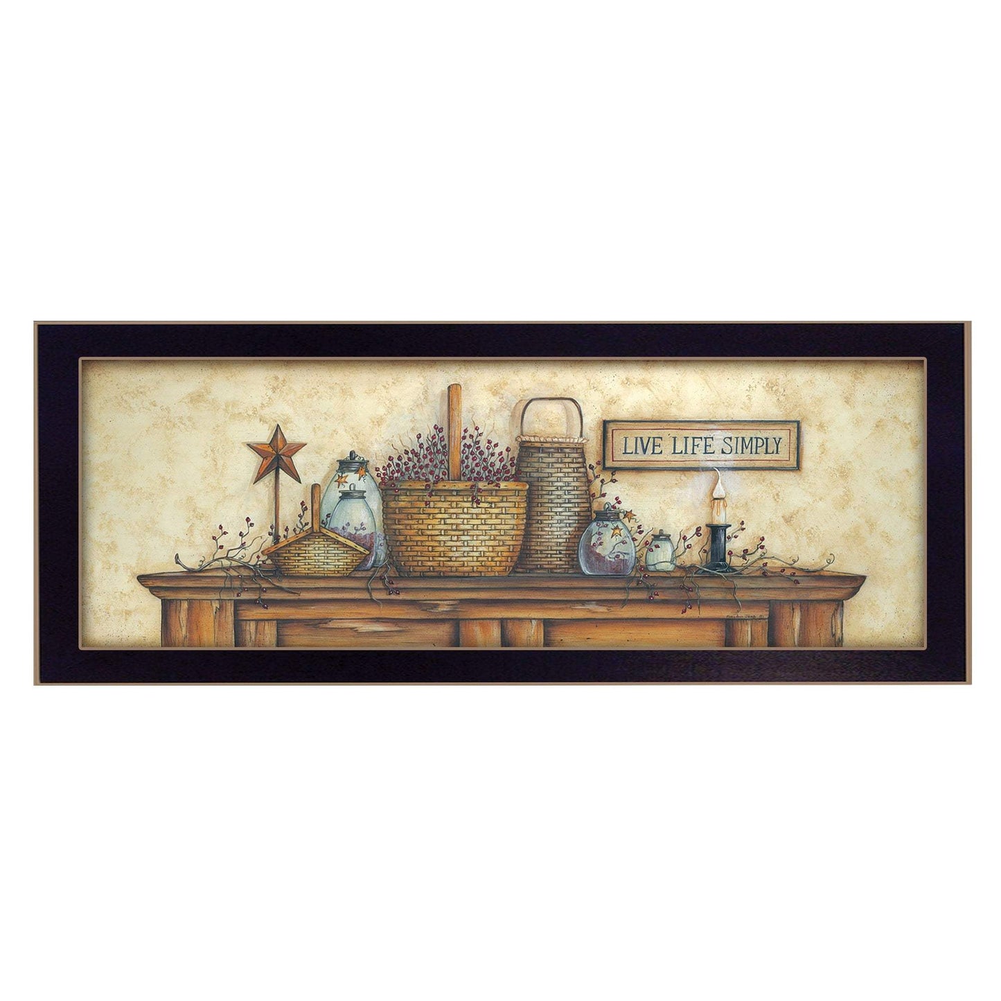 Live Life Simply Black Framed Print Wall Art - Homeroots - Flyclothing LLC