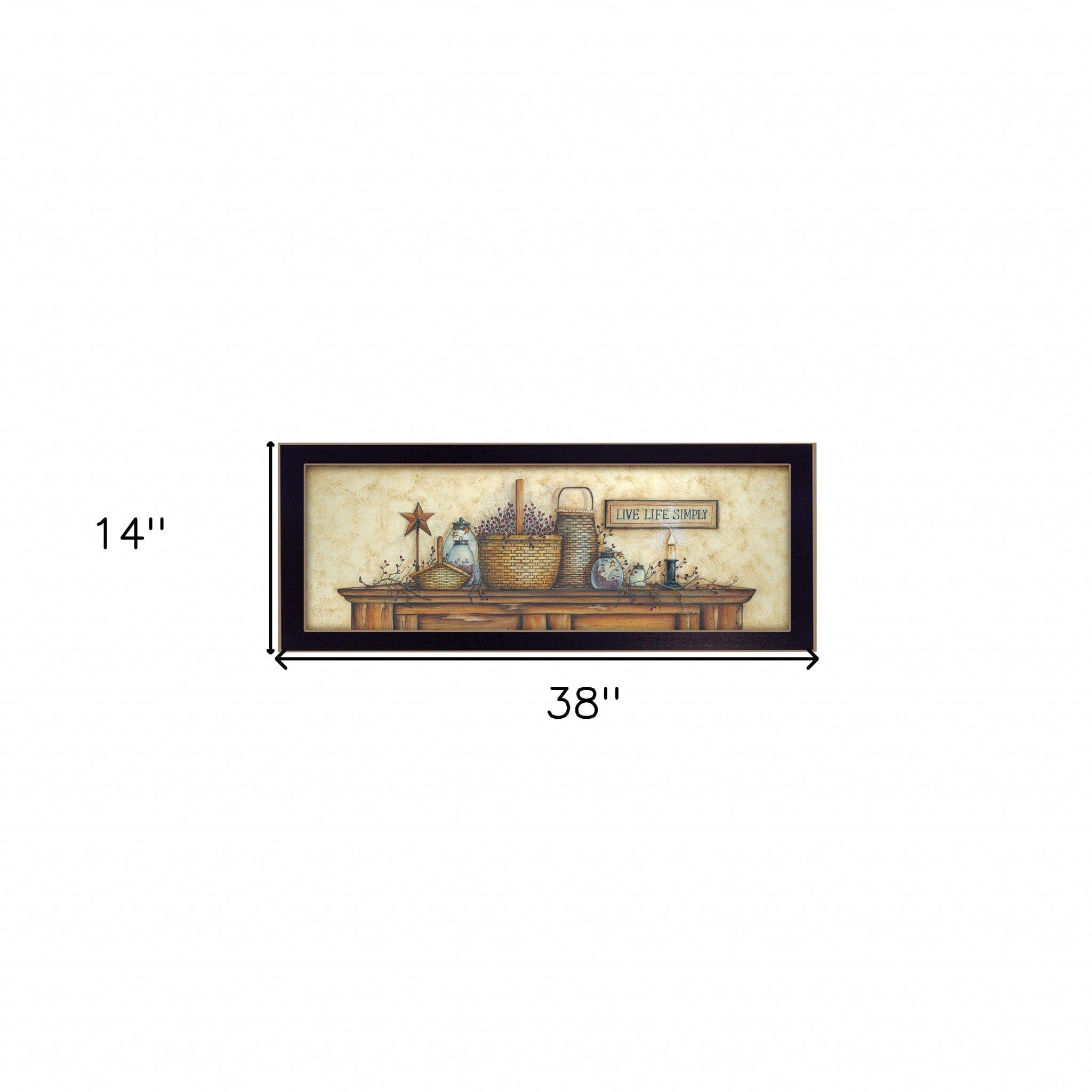 Live Life Simply Black Framed Print Wall Art - Homeroots