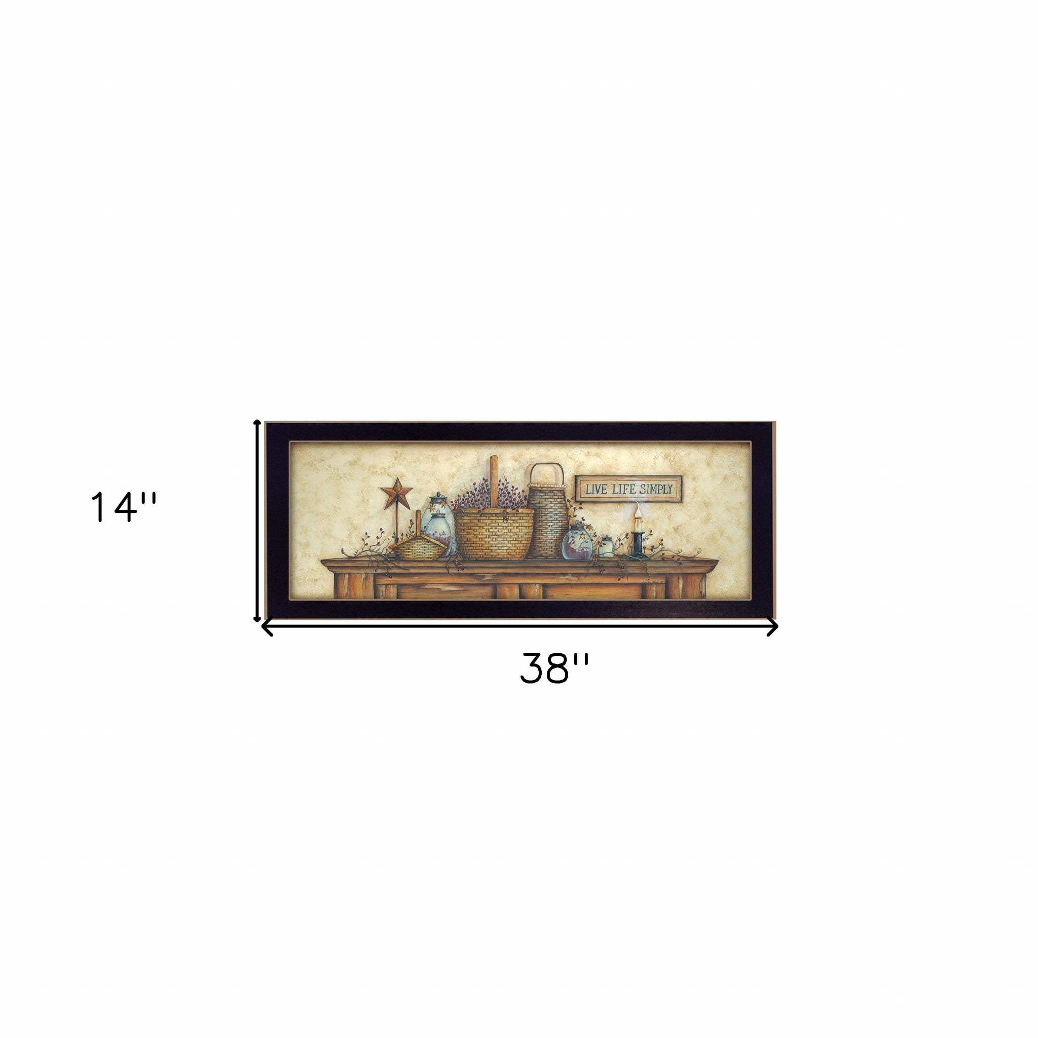 Live Life Simply Black Framed Print Wall Art - Homeroots - Flyclothing LLC