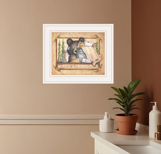Bear Necessities 1 White Framed Print Bathroom Wall Art - Homeroots