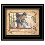 Bear Necessities Getting Ready Black Framed Print Wall Art - Homeroots