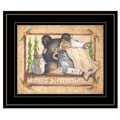 Bear Necessities Getting Ready Black Framed Print Wall Art - Homeroots