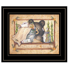 Bear Necessities Getting Ready Black Framed Print Wall Art - Homeroots
