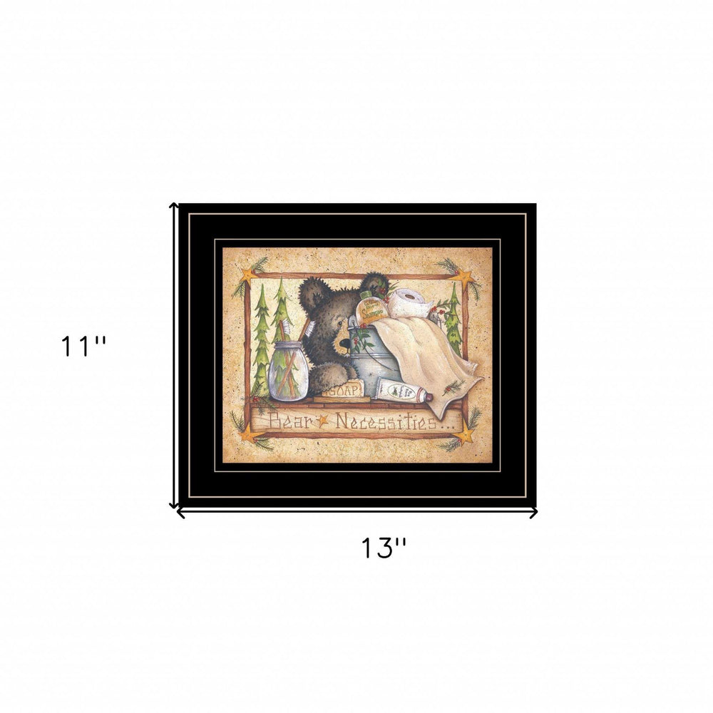 Bear Necessities Getting Ready Black Framed Print Wall Art - Homeroots - Flyclothing LLC