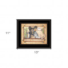 Bear Necessities Getting Ready Black Framed Print Wall Art - Homeroots