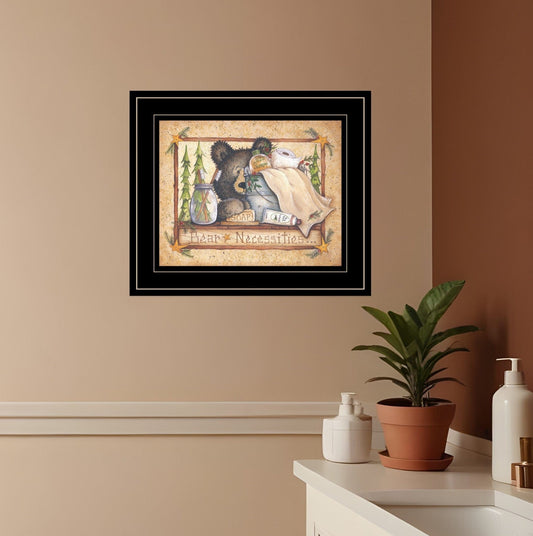 Bear Necessities Getting Ready Black Framed Print Wall Art - Homeroots