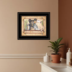 Bear Necessities Getting Ready Black Framed Print Wall Art - Homeroots