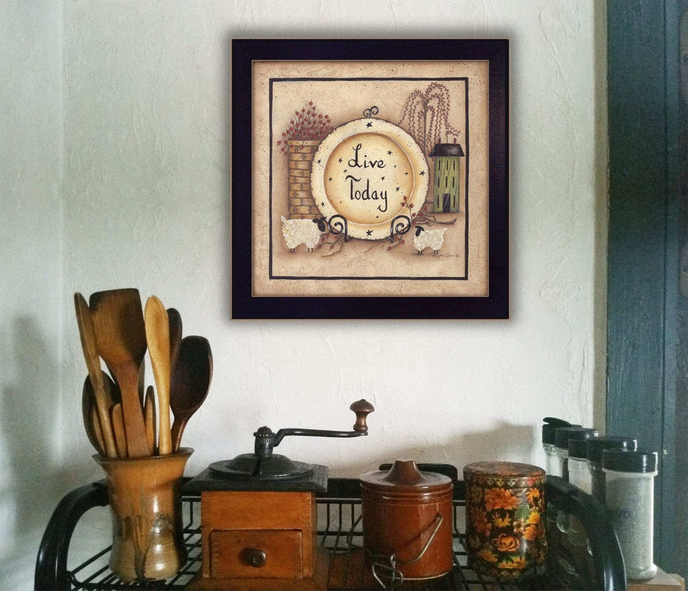 Live Today 1 Black Framed Print Wall Art - Homeroots - Flyclothing LLC