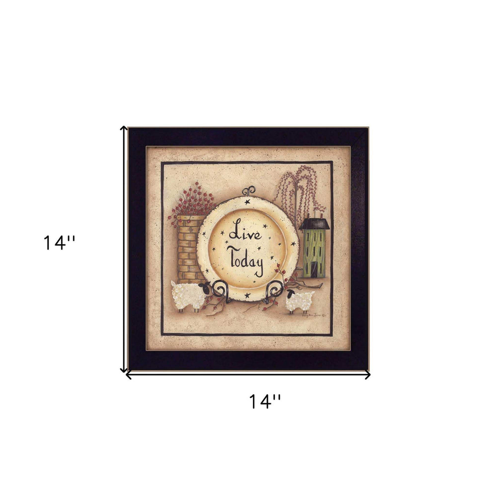 Live Today 1 Black Framed Print Wall Art - Homeroots - Flyclothing LLC