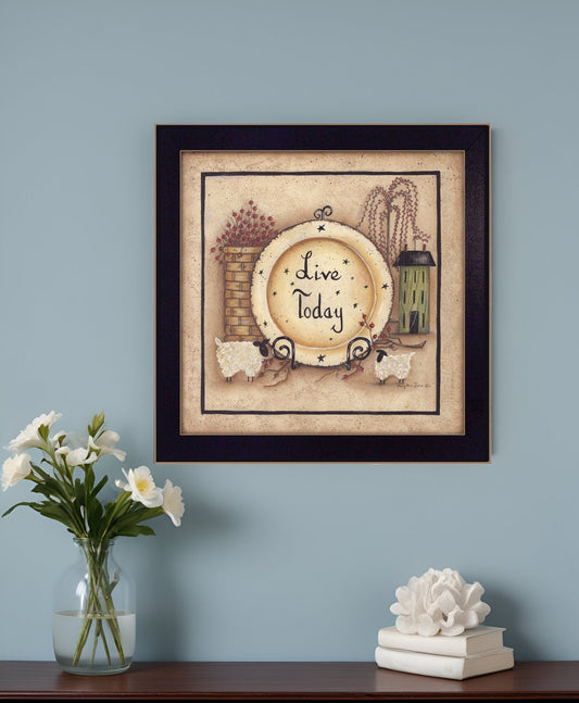 Live Today 1 Black Framed Print Wall Art - Homeroots