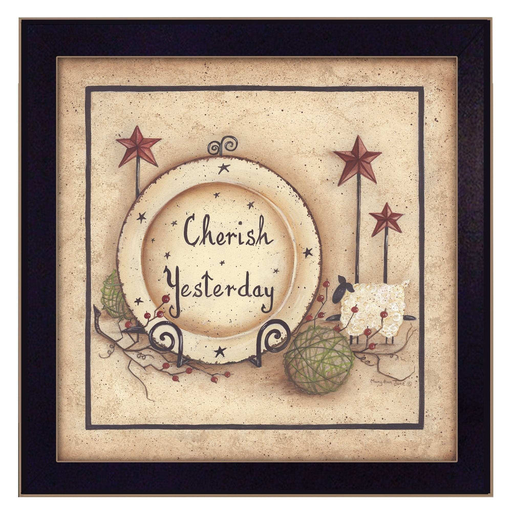 Cherish Yesterday 1 Black Framed Print Wall Art - Homeroots - Flyclothing LLC