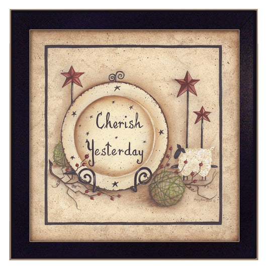 Cherish Yesterday 1 Black Framed Print Wall Art - Homeroots