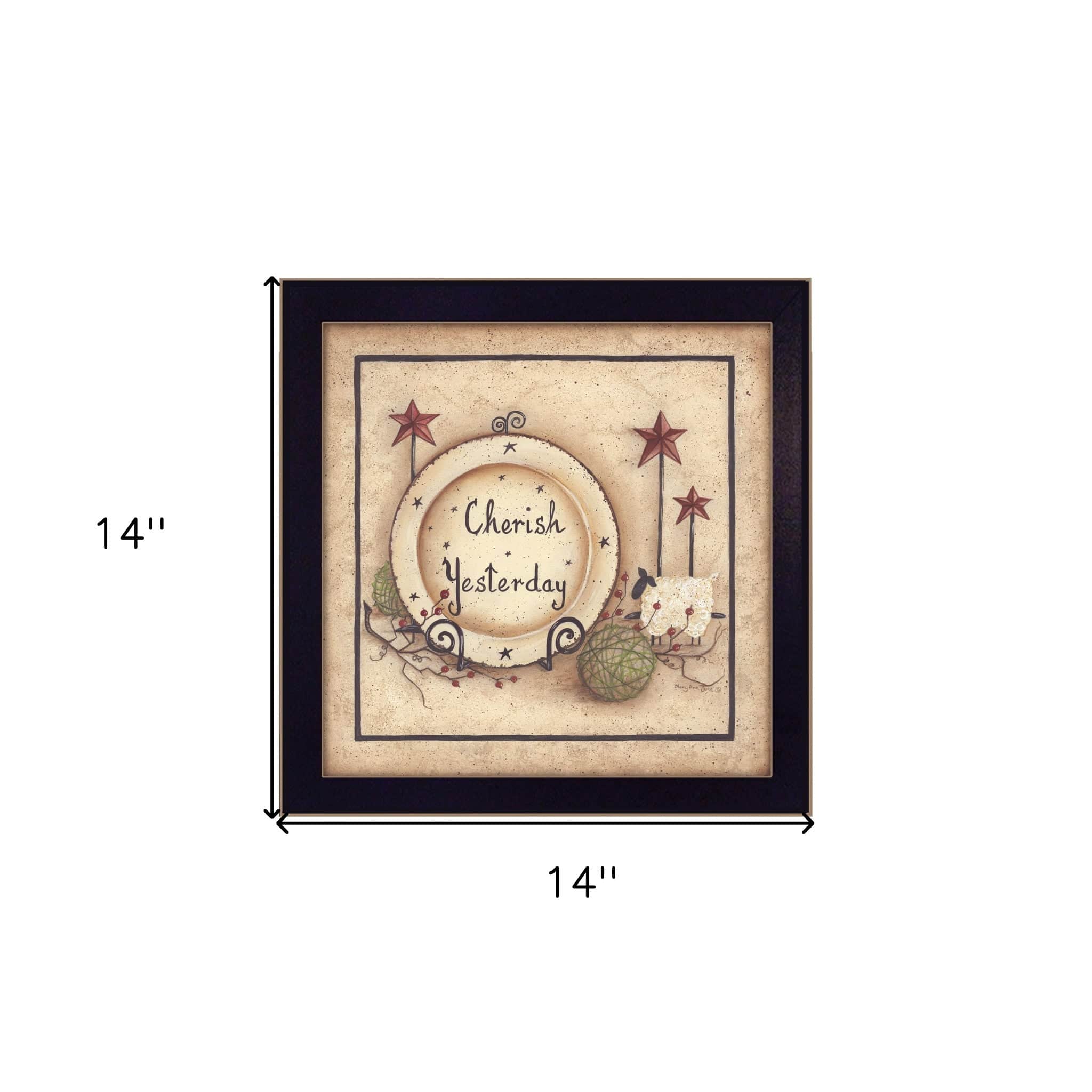 Cherish Yesterday 1 Black Framed Print Wall Art - Homeroots