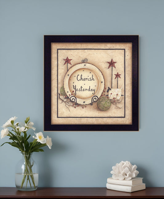 Cherish Yesterday 1 Black Framed Print Wall Art - Homeroots