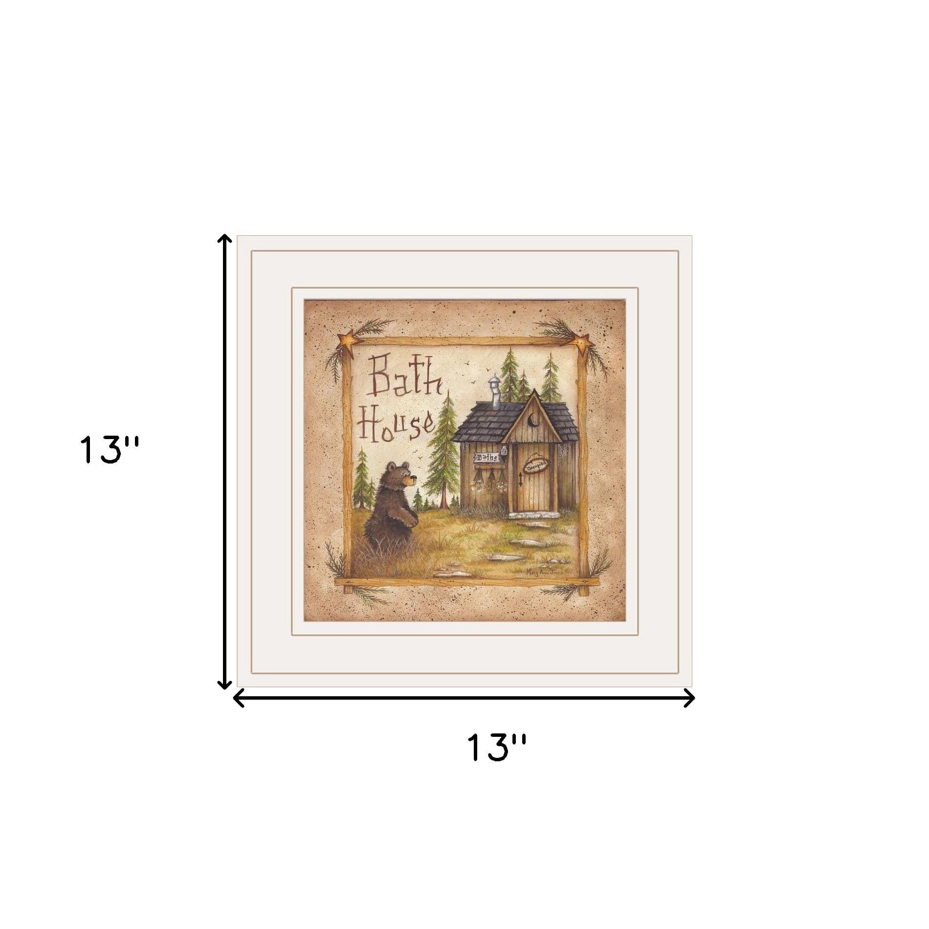 Bath House 3 White Framed Print Bathroom Wall Art - Homeroots