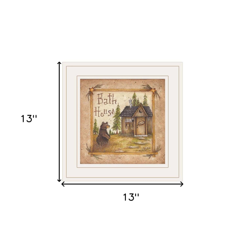 Bath House 3 White Framed Print Bathroom Wall Art - Homeroots - Flyclothing LLC