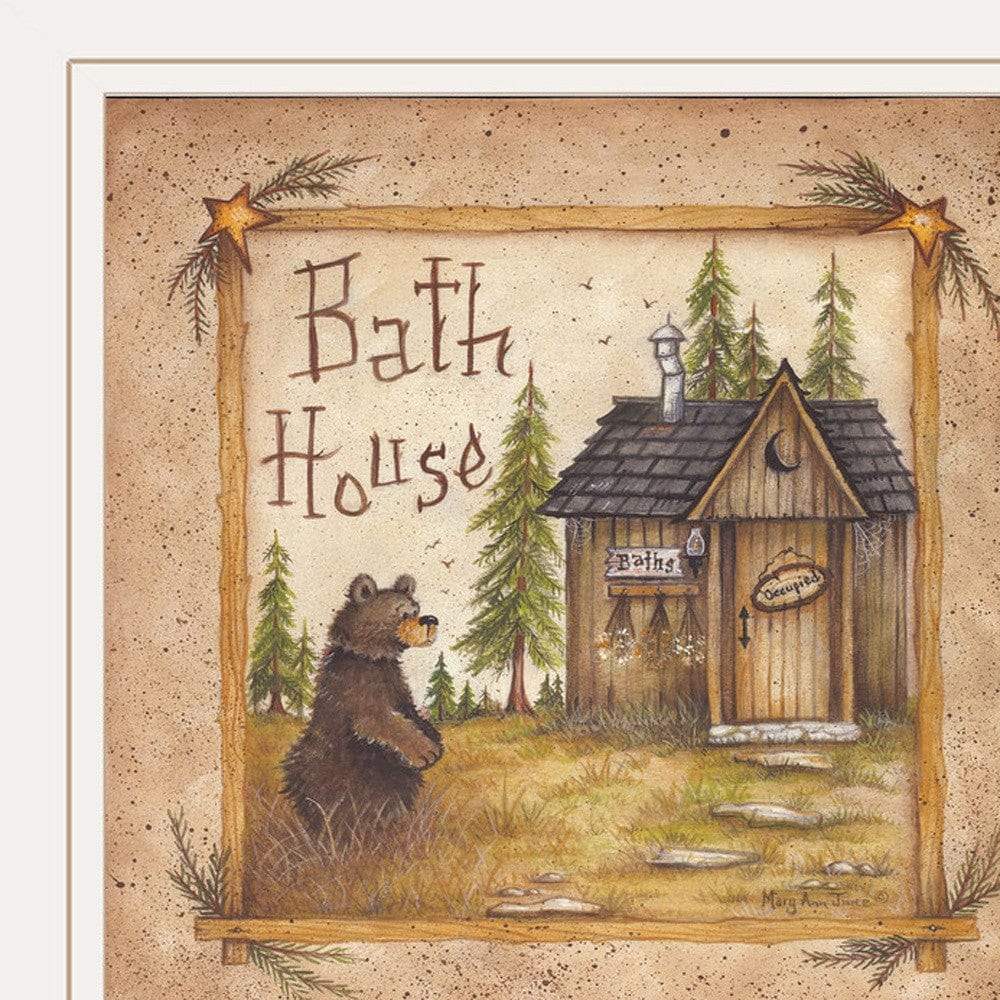 Bath House 3 White Framed Print Bathroom Wall Art - Homeroots - Flyclothing LLC