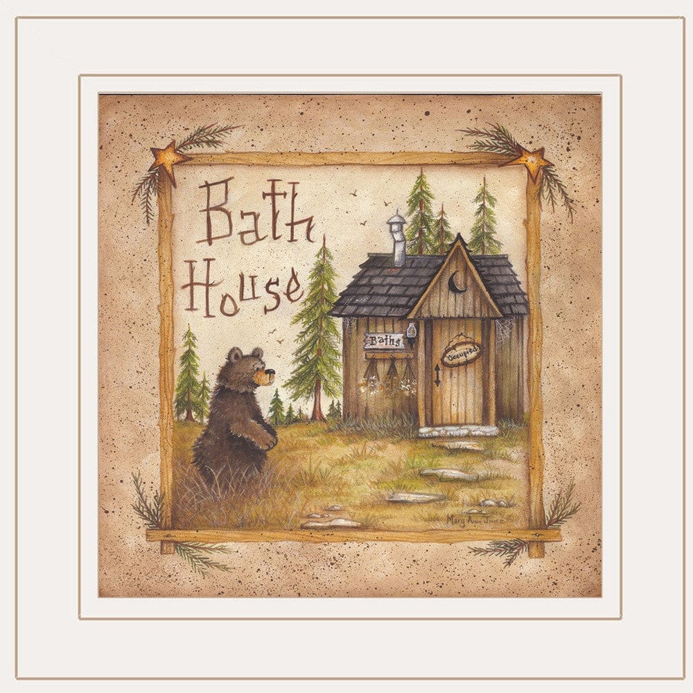 Bath House 3 White Framed Print Bathroom Wall Art - Homeroots