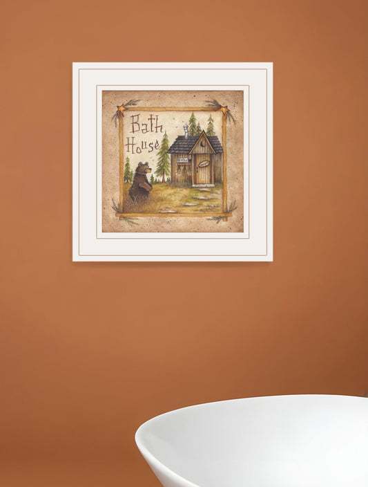 Bath House 3 White Framed Print Bathroom Wall Art - Homeroots