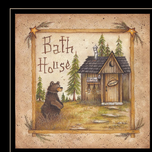 Bath House 4 Black Framed Print Bathroom Wall Art - Homeroots