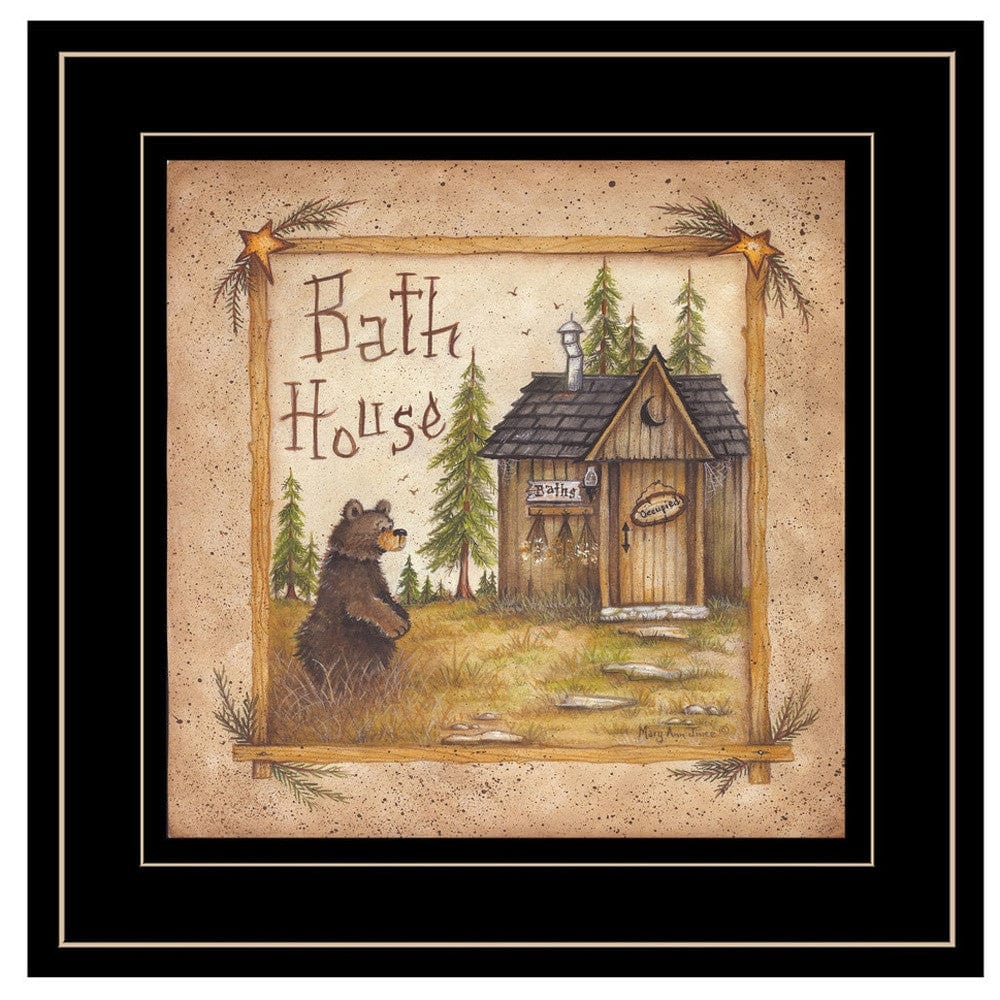 Bath House 4 Black Framed Print Bathroom Wall Art - Homeroots