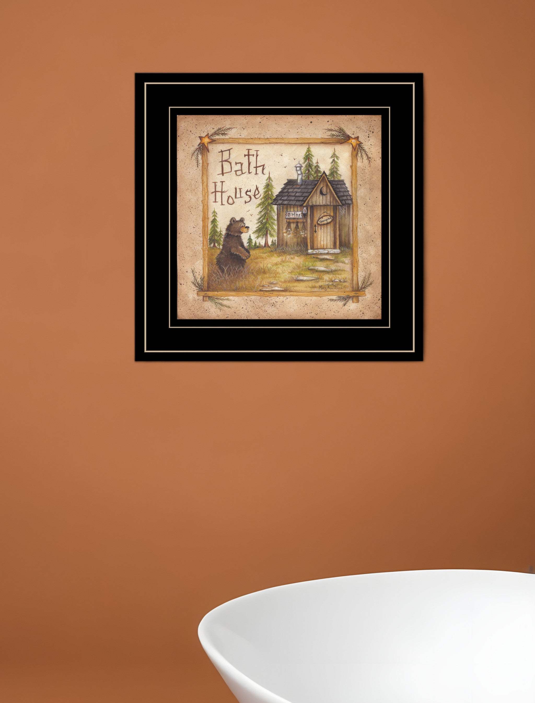 Bath House 4 Black Framed Print Bathroom Wall Art - Homeroots - Flyclothing LLC