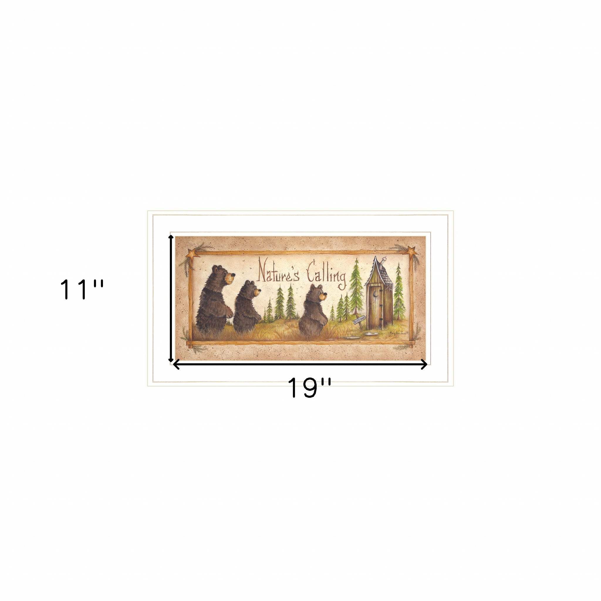 Natures Calling 2 White Framed Print Bathroom Wall Art - Homeroots - Flyclothing LLC