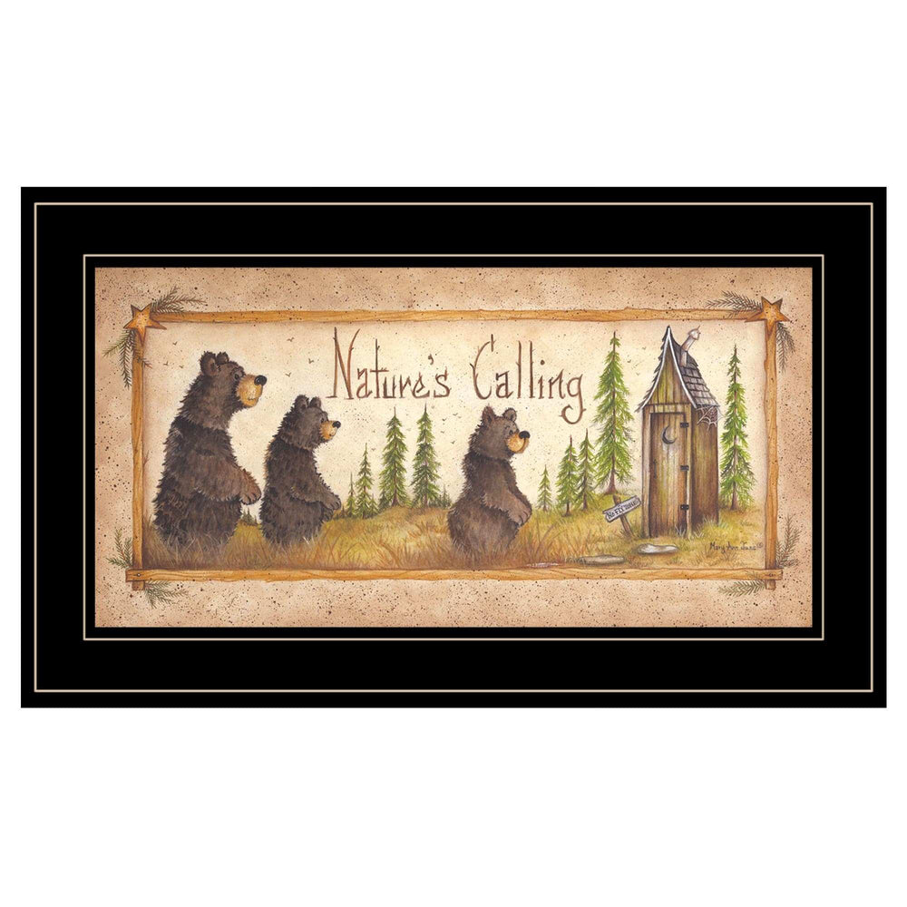 Natures Calling 3 Black Framed Print Bathroom Wall Art - Homeroots - Flyclothing LLC