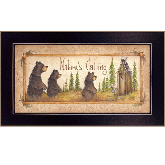 Natures Calling 4 Black Framed Print Wall Art - Homeroots