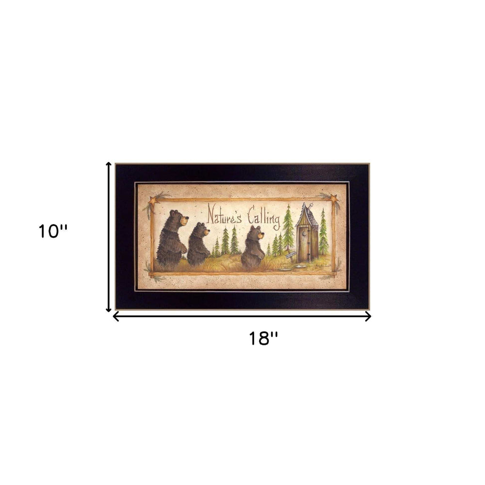 Natures Calling 4 Black Framed Print Wall Art - Homeroots - Flyclothing LLC