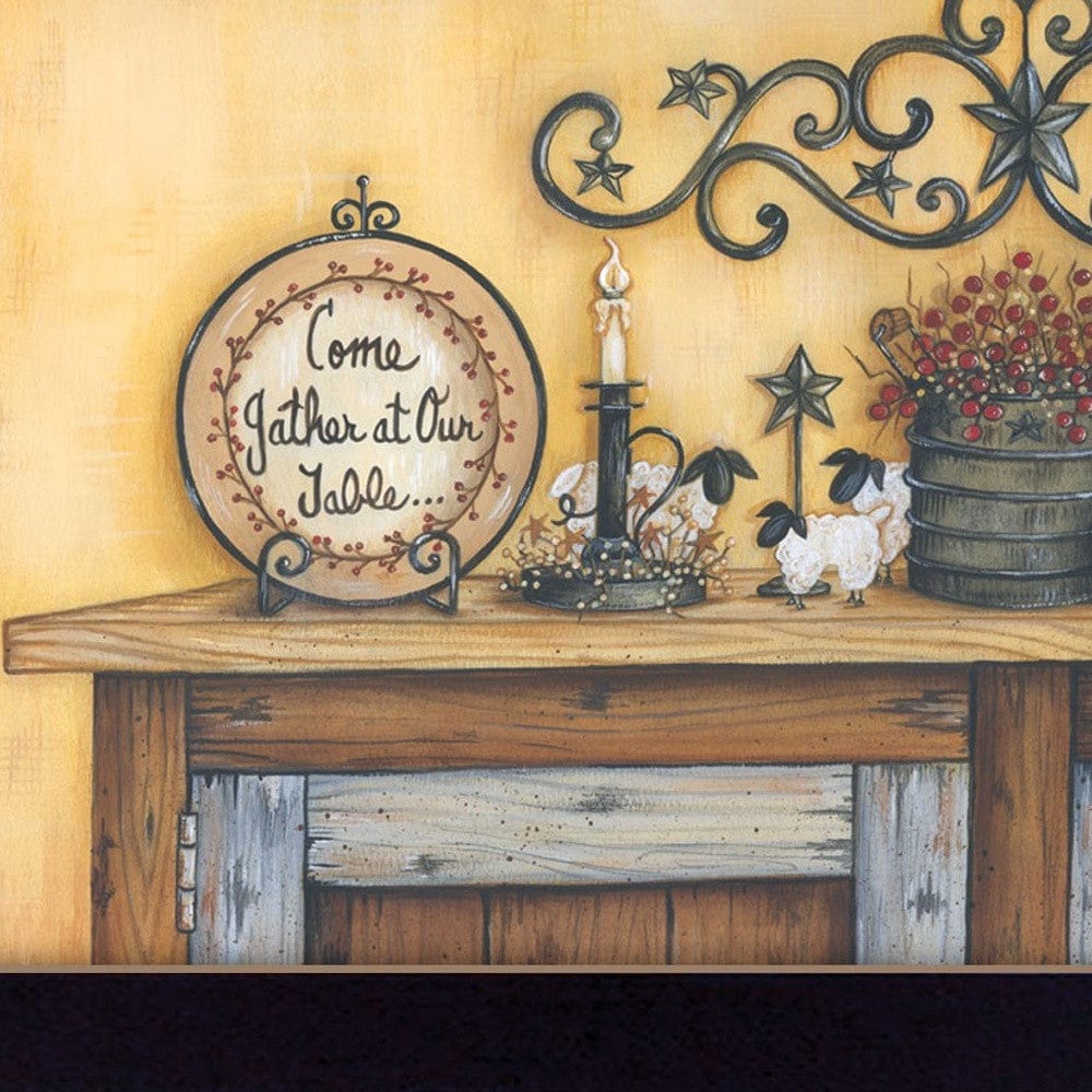 Come Gather at Our Table 2 Black Framed Print Wall Art - Homeroots