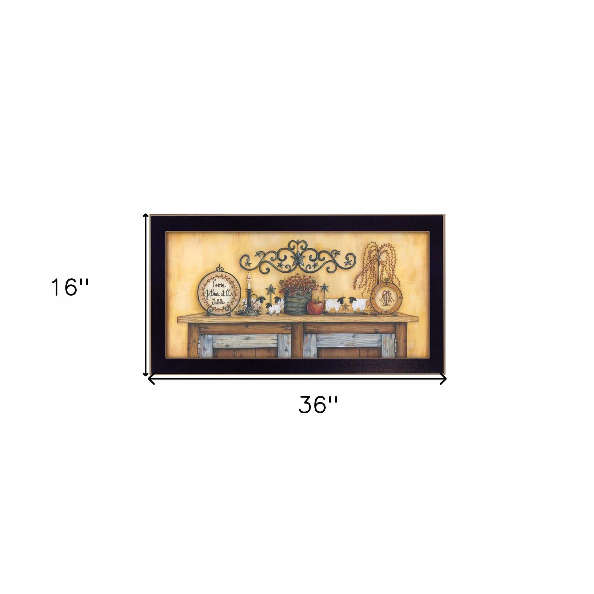 Come Gather at Our Table 2 Black Framed Print Wall Art - Homeroots