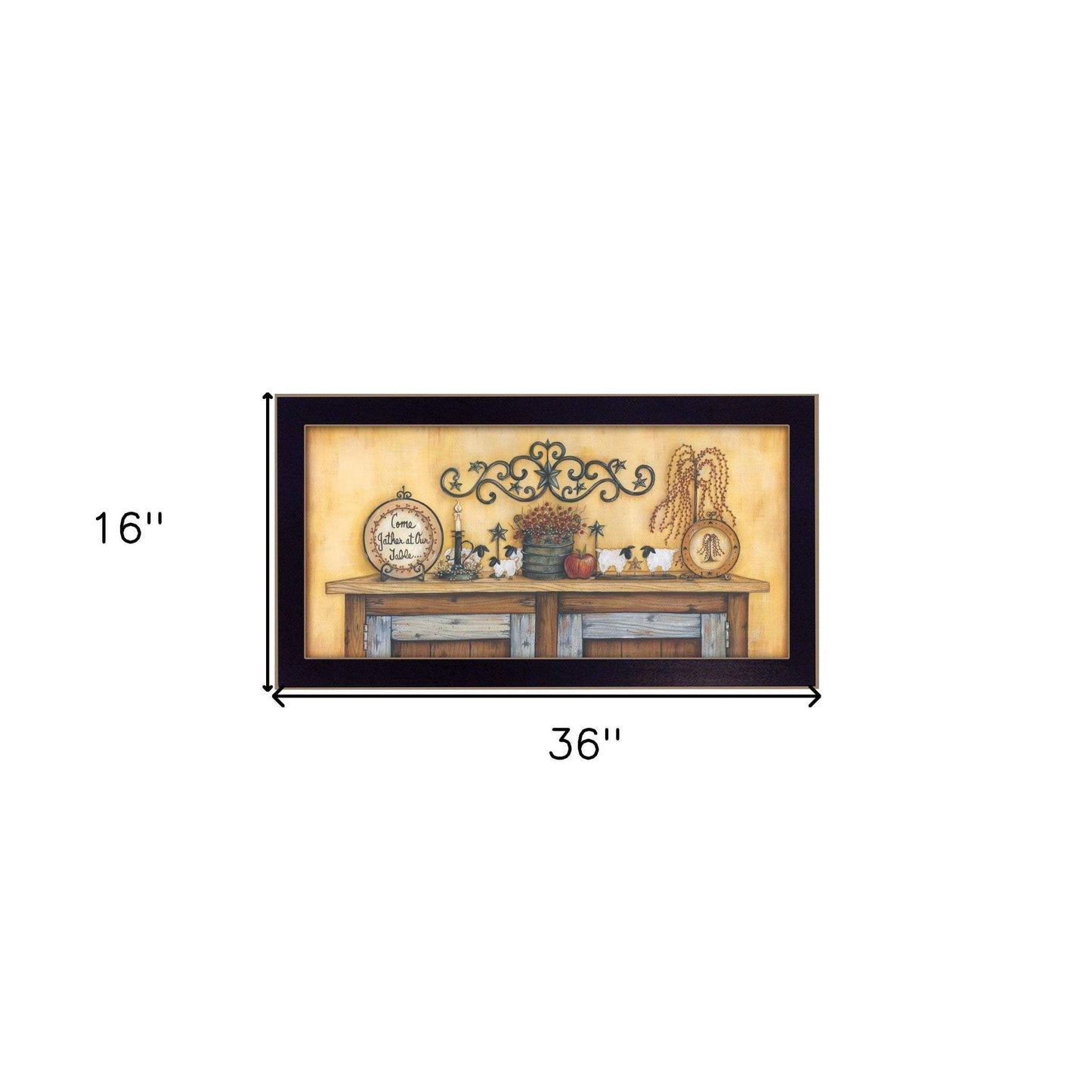 Come Gather at Our Table 2 Black Framed Print Wall Art - Homeroots - Flyclothing LLC
