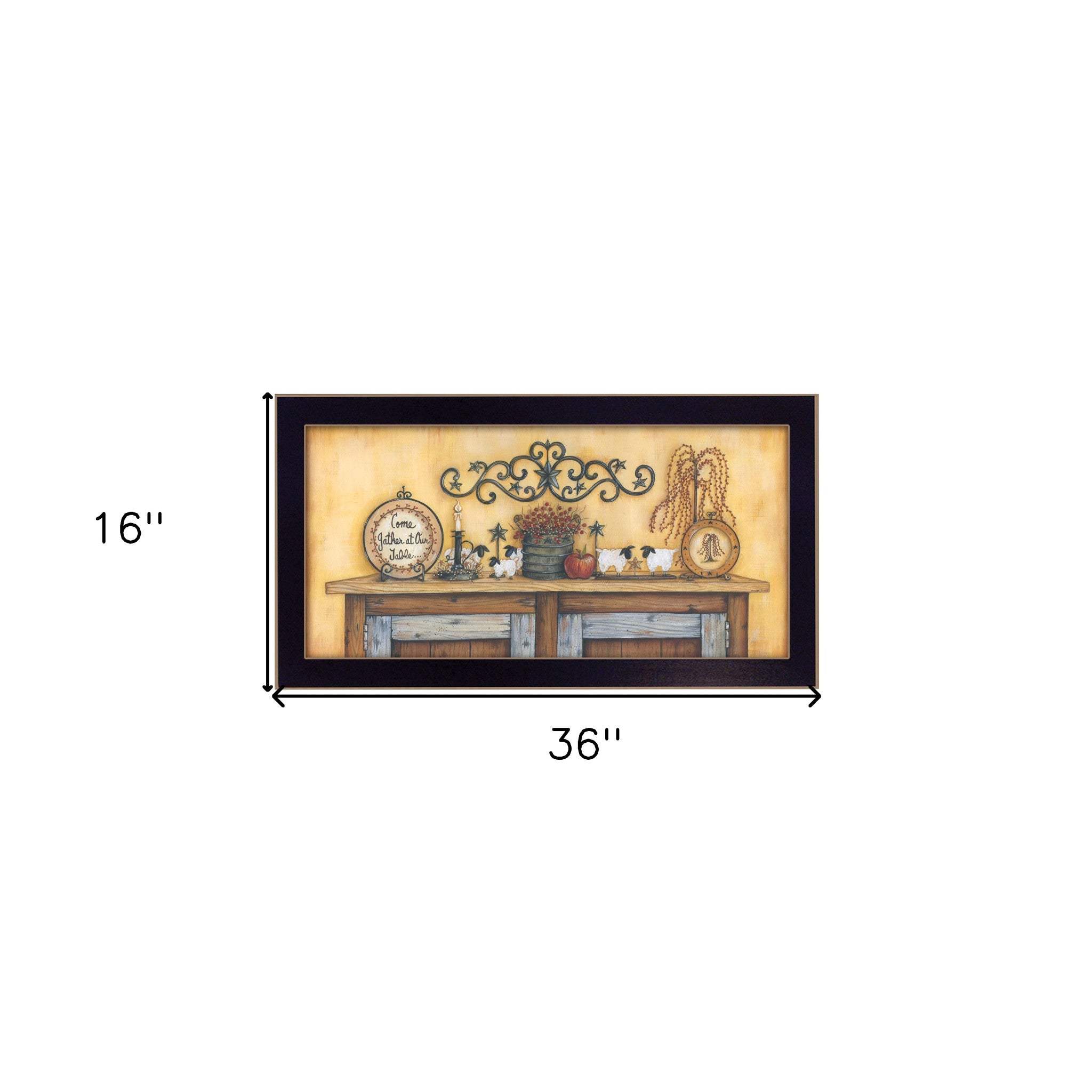Come Gather at Our Table 2 Black Framed Print Wall Art - Homeroots - Flyclothing LLC
