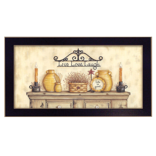 Live Love Laugh Black Framed Print Wall Art - Homeroots