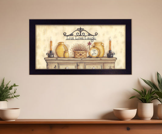 Live Love Laugh Black Framed Print Wall Art - Homeroots