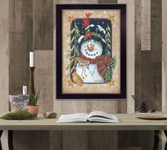 Feeding the Birds Black Framed Print Wall Art - Homeroots