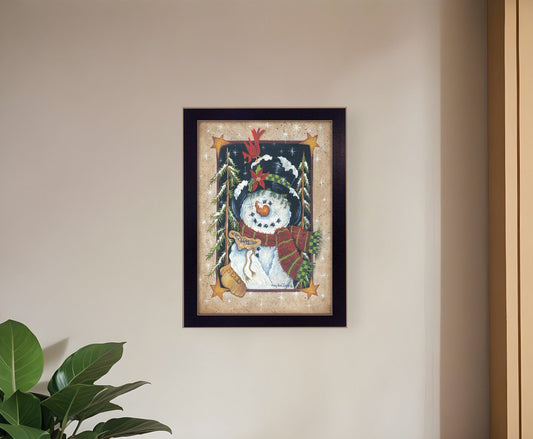 Feeding the Birds Black Framed Print Wall Art - Homeroots