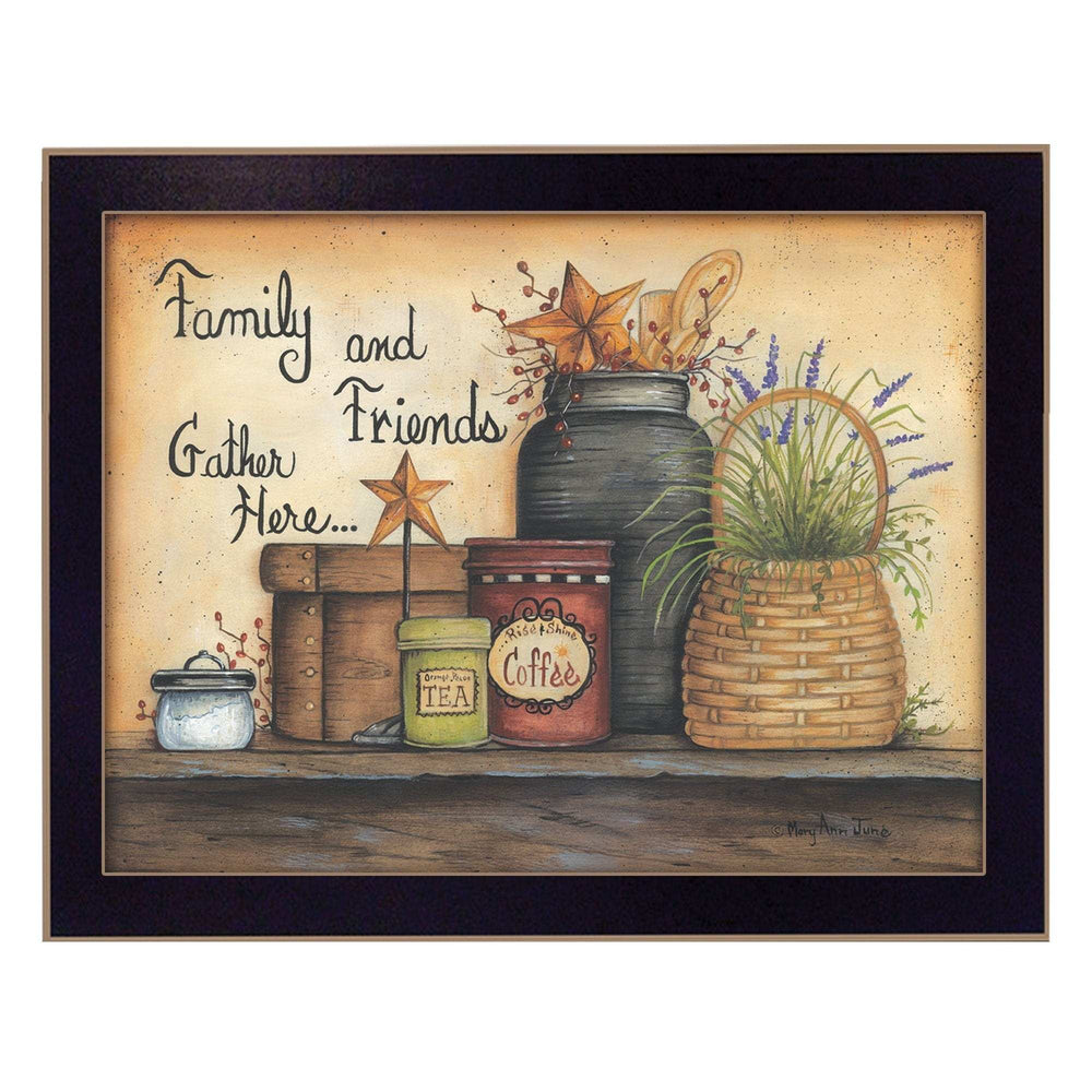 Family and Friends 1 Black Framed Print Wall Art - Homeroots - Flyclothing LLC