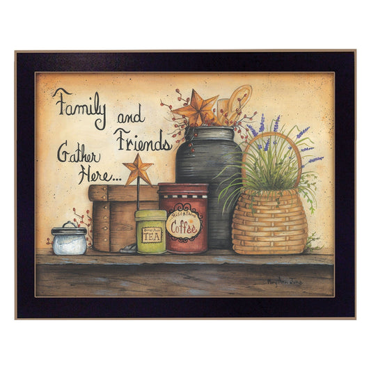 Family and Friends 1 Black Framed Print Wall Art - Homeroots