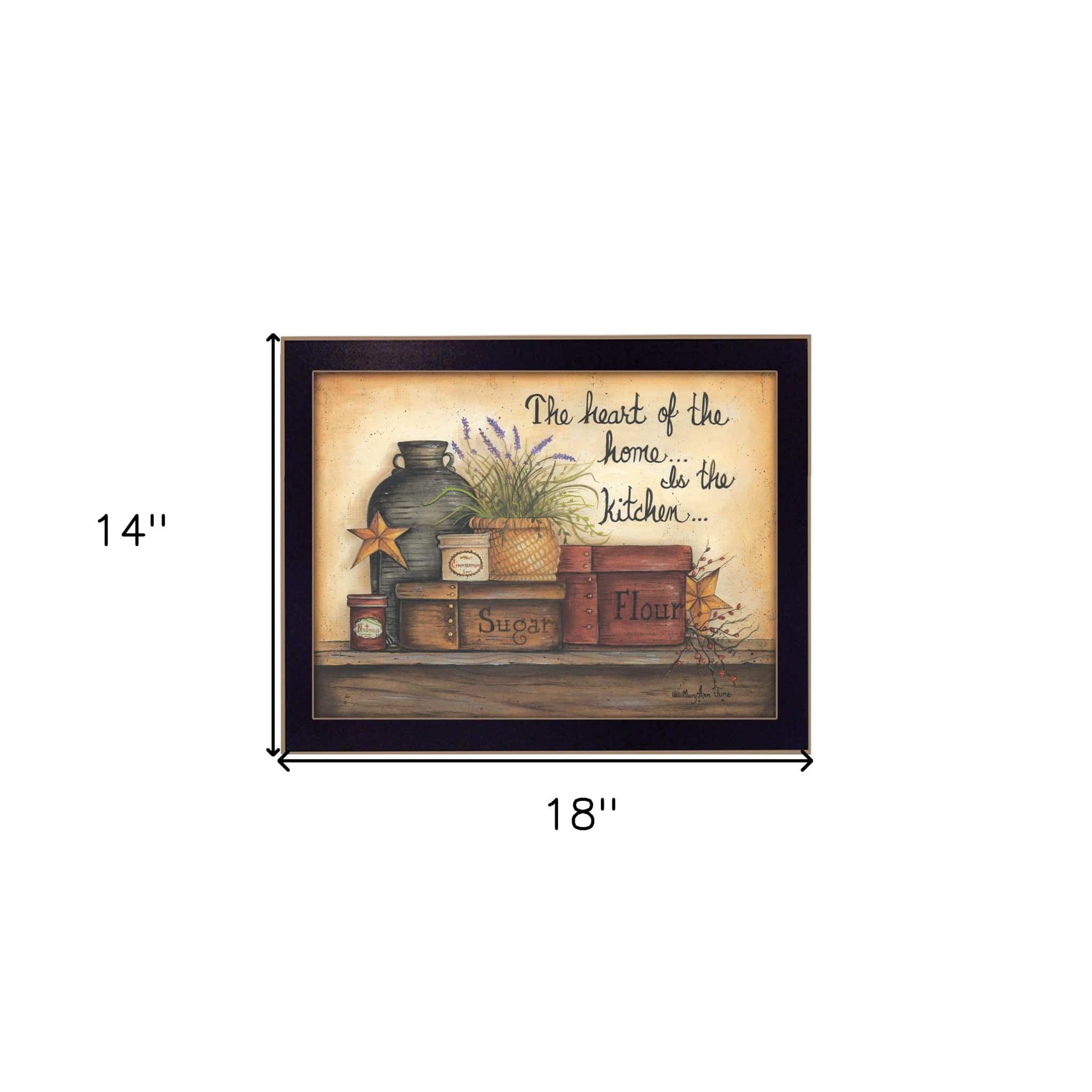 Heart of the Home 4 Black Framed Print Kitchen Wall Art - Homeroots