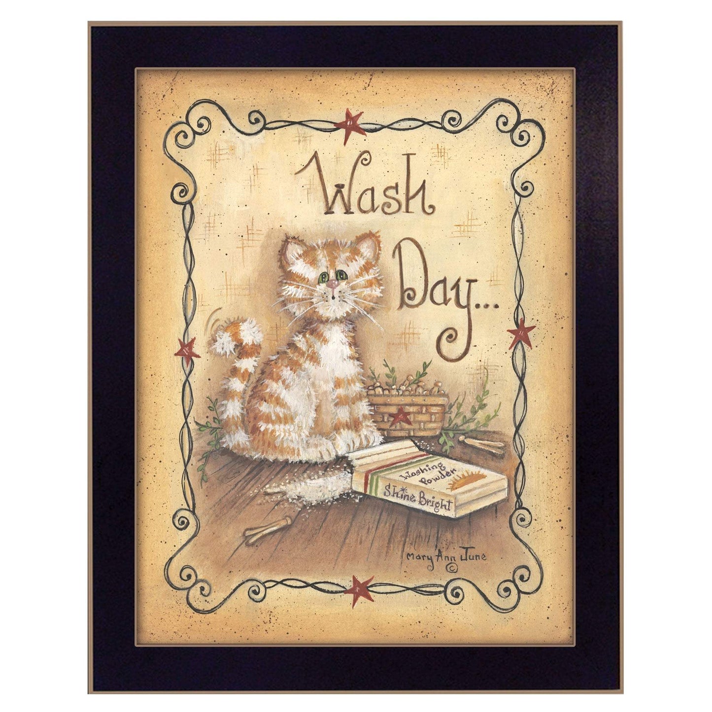 Wash Day 1 Black Framed Print Laundry Wall Art - Homeroots - Flyclothing LLC