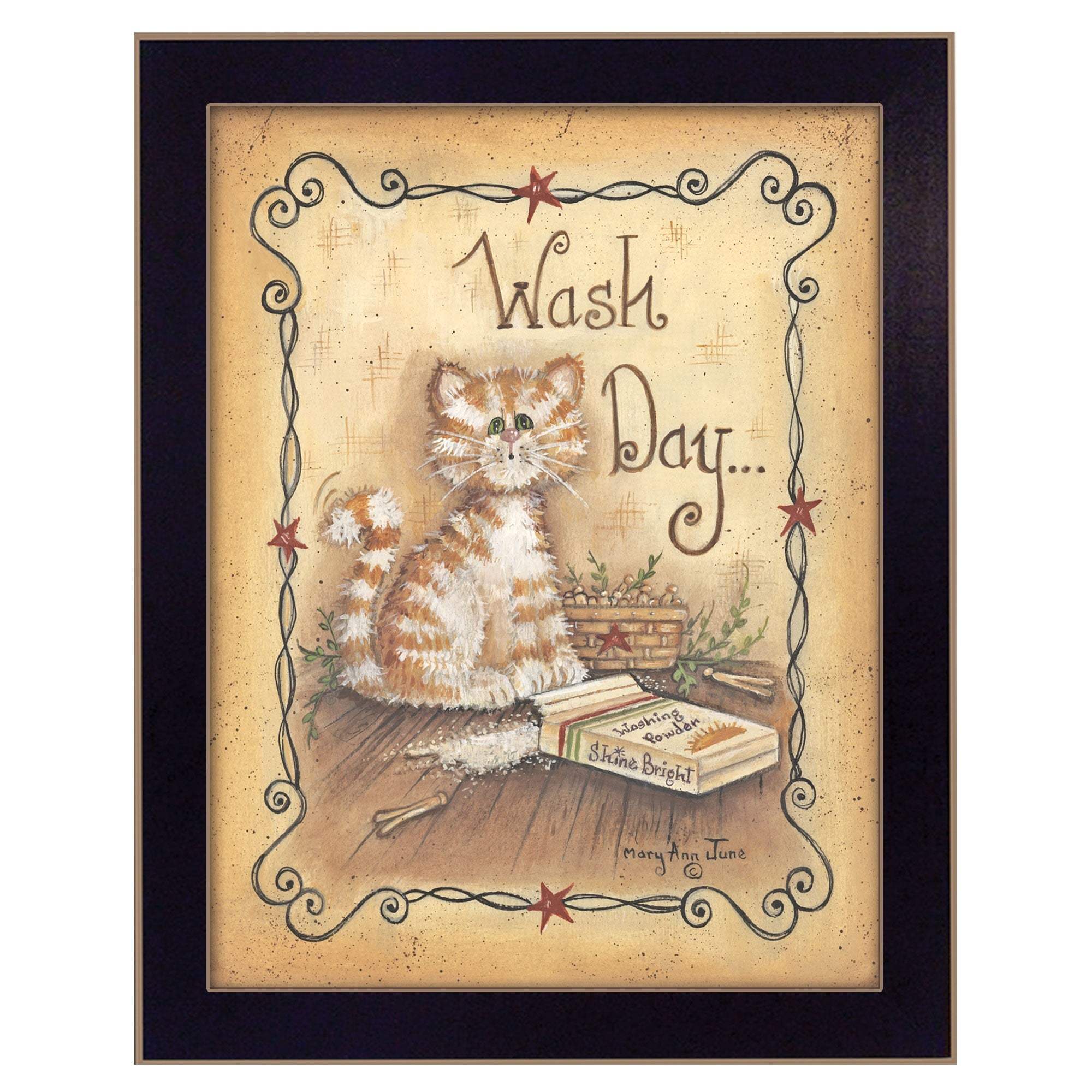 Wash Day 1 Black Framed Print Laundry Wall Art - Homeroots - Flyclothing LLC