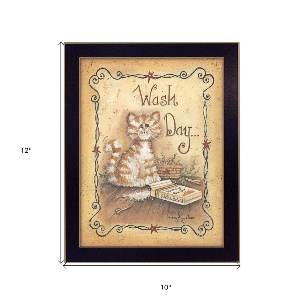 Wash Day 1 Black Framed Print Laundry Wall Art - Homeroots - Flyclothing LLC