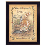 Iron Your Troubles Black Framed Print Laundry Wall Art - Homeroots