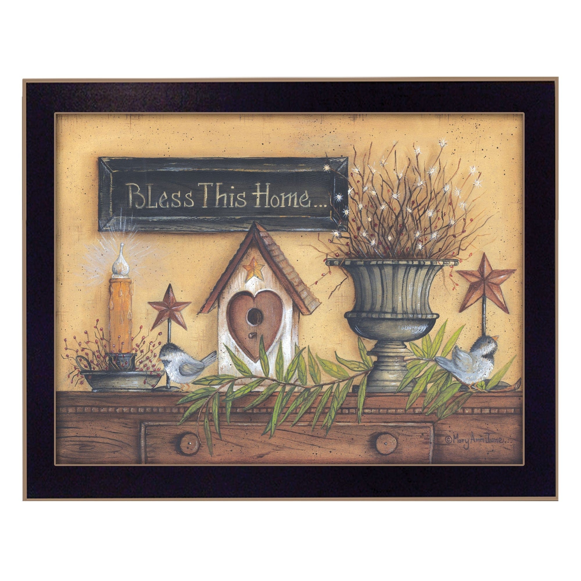 Bless This Home 4 Black Framed Print Wall Art - Homeroots