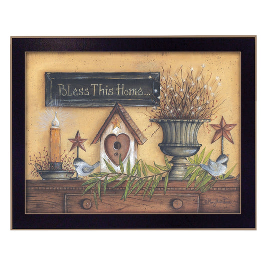 Bless This Home 4 Black Framed Print Wall Art - Homeroots
