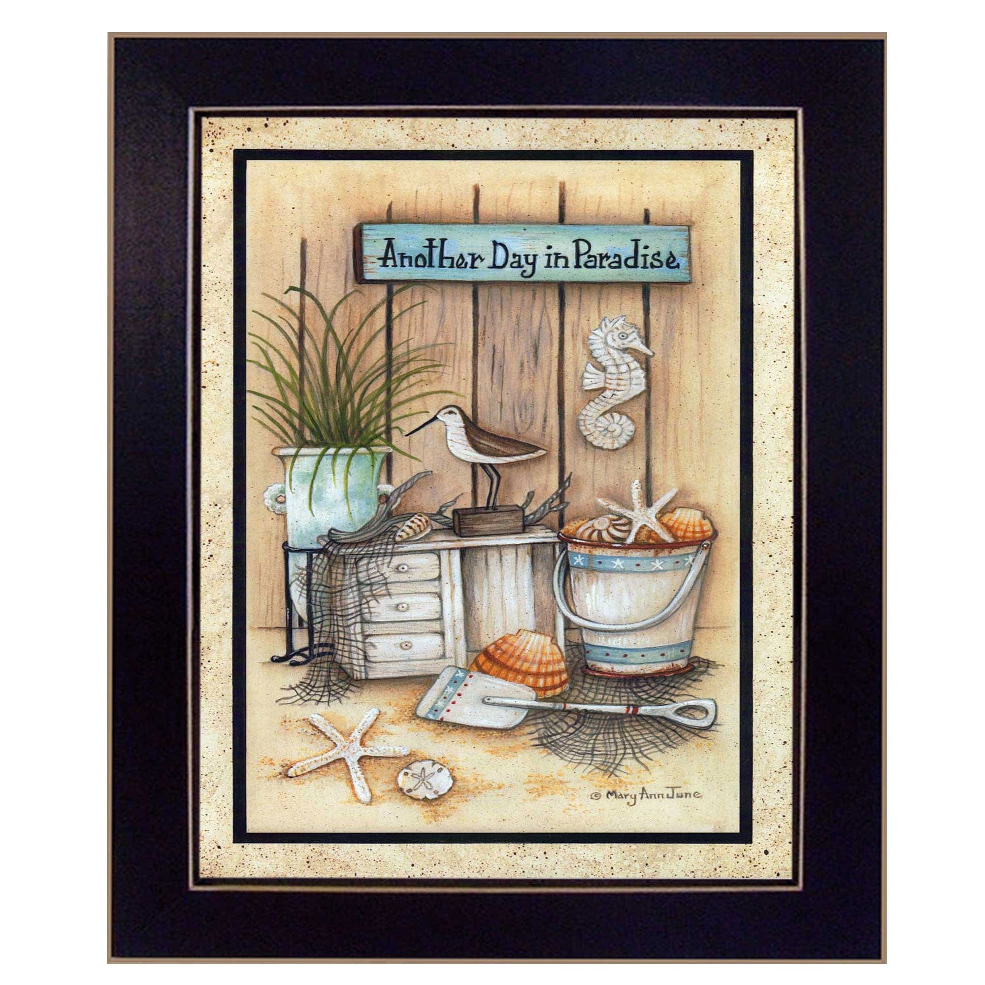 Another Day in Paradise 2 Black Framed Print Wall Art - Homeroots
